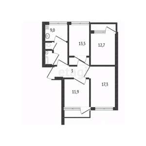 4-к квартира, вторичка, 84м2, 8/10 этаж