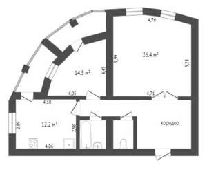 2-к квартира, вторичка, 83м2, 2/14 этаж