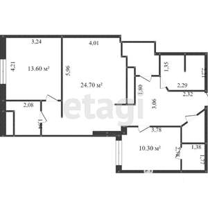 3-к квартира, вторичка, 100м2, 4/12 этаж