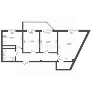3-к квартира, вторичка, 82м2, 10/13 этаж