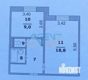 2-к квартира, вторичка, 39м2, 4/9 этаж