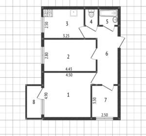 3-к квартира, вторичка, 60м2, 5/6 этаж