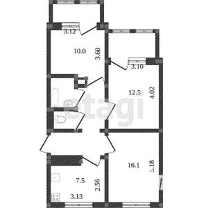 3-к квартира, вторичка, 60м2, 4/9 этаж