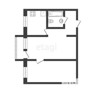 2-к квартира, вторичка, 42м2, 4/4 этаж