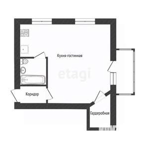 1-к квартира, вторичка, 32м2, 3/4 этаж