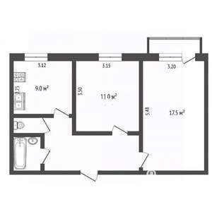 2-к квартира, вторичка, 51м2, 3/10 этаж