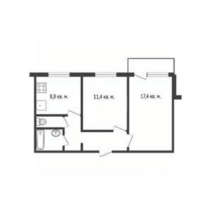 2-к квартира, вторичка, 51м2, 2/9 этаж