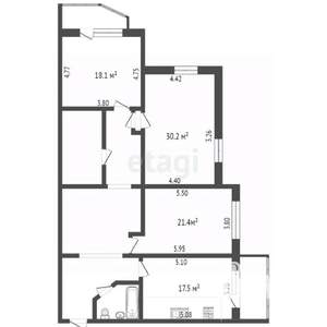 3-к квартира, вторичка, 134м2, 4/7 этаж