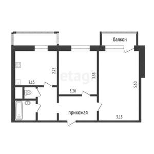 2-к квартира, вторичка, 50м2, 7/10 этаж