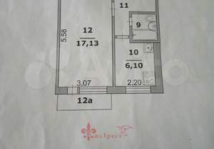 1-к квартира, вторичка, 30м2, 5/5 этаж