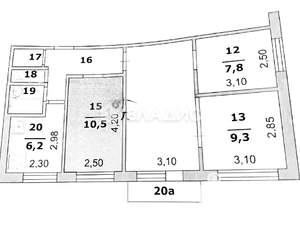 4-к квартира, вторичка, 60м2, 3/5 этаж