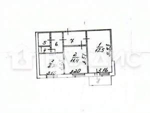 2-к квартира, вторичка, 51м2, 1/10 этаж