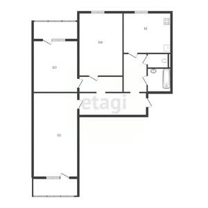 3-к квартира, вторичка, 70м2, 4/7 этаж