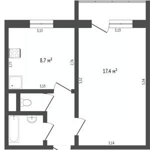 1-к квартира, вторичка, 34м2, 8/10 этаж
