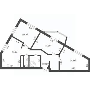 2-к квартира, вторичка, 74м2, 7/16 этаж