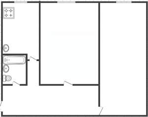 2-к квартира, вторичка, 44м2, 1/5 этаж