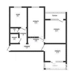 3-к квартира, вторичка, 71м2, 6/10 этаж