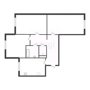 3-к квартира, вторичка, 61м2, 1/5 этаж