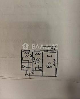 2-к квартира, вторичка, 43м2, 5/5 этаж