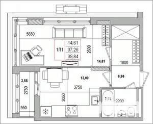 1-к квартира, вторичка, 40м2, 15/16 этаж