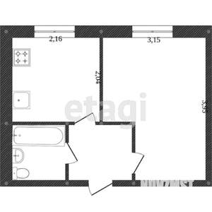 1-к квартира, вторичка, 33м2, 5/5 этаж
