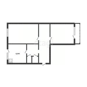 2-к квартира, вторичка, 54м2, 10/10 этаж