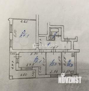 3-к квартира, вторичка, 90м2, 3/6 этаж