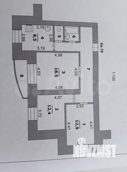 3-к квартира, вторичка, 72м2, 14/14 этаж