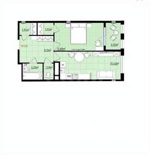 1-к квартира, вторичка, 53м2, 10/17 этаж