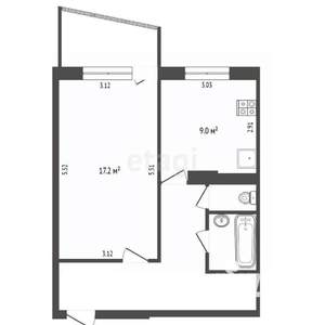 1-к квартира, вторичка, 42м2, 4/5 этаж