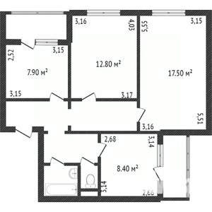 3-к квартира, вторичка, 72м2, 6/10 этаж