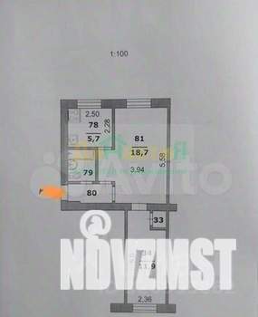 2-к квартира, вторичка, 44м2, 4/5 этаж