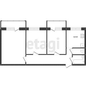 3-к квартира, вторичка, 68м2, 2/14 этаж