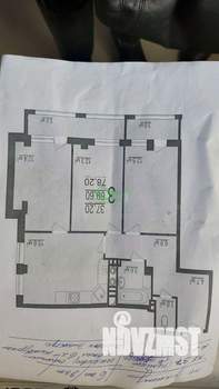 3-к квартира, сданный дом, 78м2, 6/8 этаж