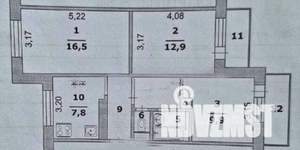 3-к квартира, вторичка, 59м2, 8/9 этаж