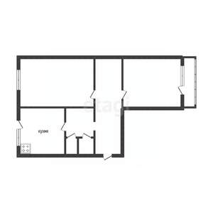 2-к квартира, вторичка, 54м2, 10/10 этаж
