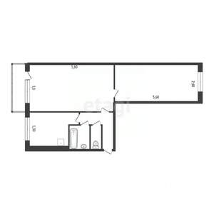 2-к квартира, вторичка, 45м2, 4/5 этаж