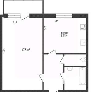 1-к квартира, вторичка, 34м2, 2/10 этаж