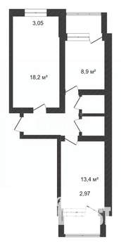 2-к квартира, вторичка, 53м2, 7/10 этаж