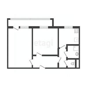 2-к квартира, вторичка, 45м2, 1/9 этаж