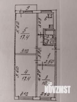 3-к квартира, вторичка, 62м2, 4/6 этаж
