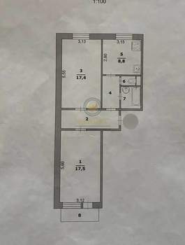 2-к квартира, вторичка, 59м2, 1/10 этаж