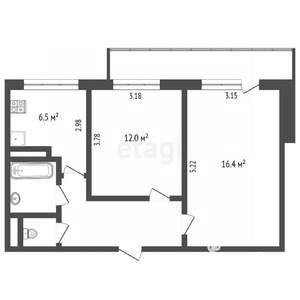 2-к квартира, вторичка, 45м2, 9/9 этаж