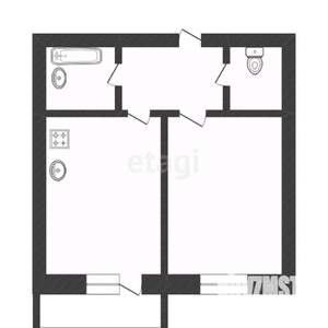 1-к квартира, вторичка, 43м2, 8/9 этаж