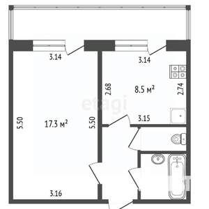 1-к квартира, вторичка, 34м2, 7/10 этаж