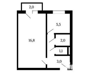 1-к квартира, вторичка, 29м2, 4/5 этаж