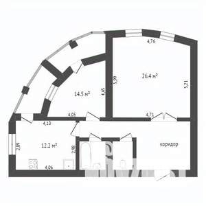 2-к квартира, вторичка, 83м2, 2/14 этаж