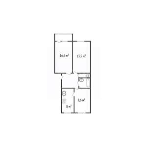 3-к квартира, вторичка, 59м2, 2/5 этаж