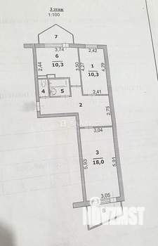 2-к квартира, вторичка, 57м2, 3/5 этаж