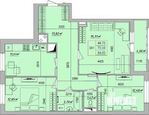 3-к квартира, вторичка, 84м2, 7/7 этаж